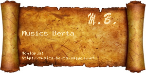 Musics Berta névjegykártya